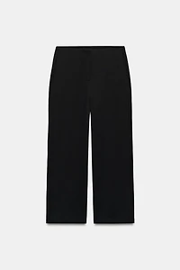 CROPPED WIDE-LEG TROUSERS