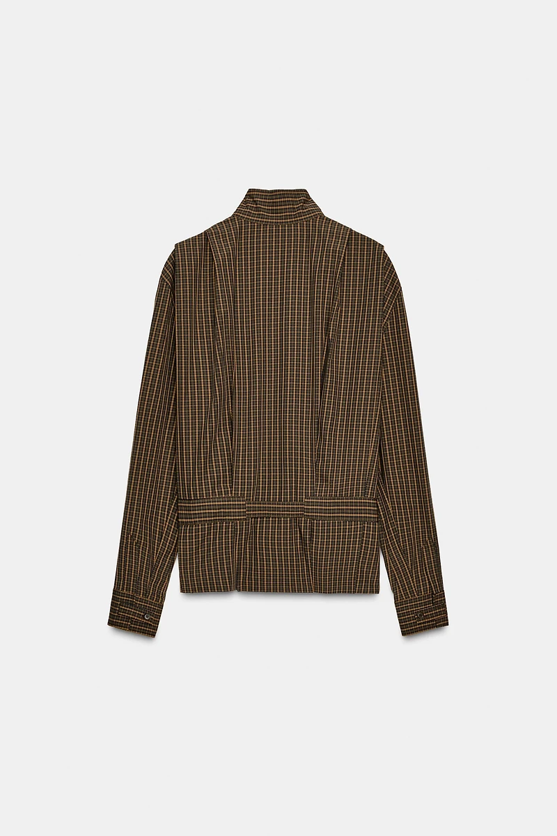 PLAID COTTON SHIRT WITH TIE ZW COLLECTION