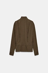 PLAID COTTON SHIRT WITH TIE ZW COLLECTION