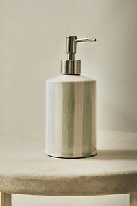 STRIPED CERAMIC SOAP DISPENSER