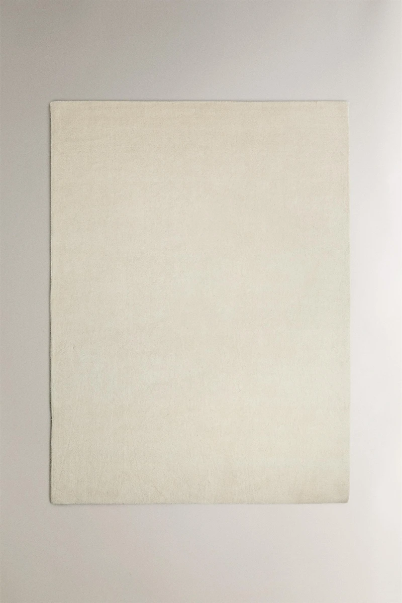 PLAIN WOOL COTTON AREA RUG