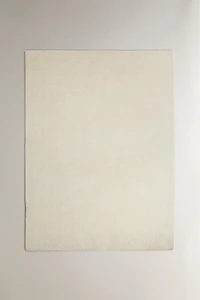 PLAIN WOOL COTTON AREA RUG
