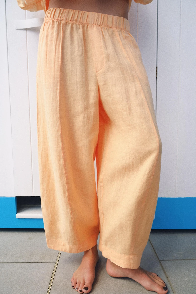PANTALON BARREL 100 % LIN ZW COLLECTION