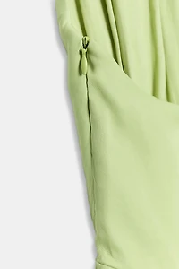 ASYMMETRIC SATIN EFFECT KNOTTED DRESS