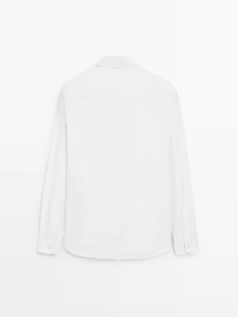 Chemise slim en popeline 100 % coton