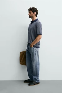 STRIPED JACQUARD KNIT POLO
