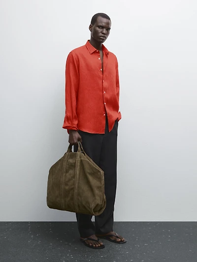 100% linen slim fit shirt