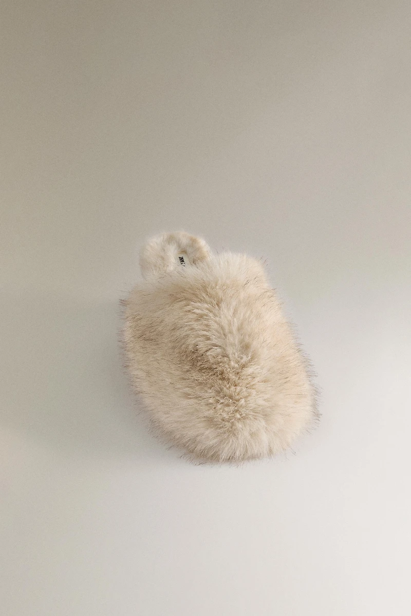 FAUX FUR MULE CLOG SLIPPERS