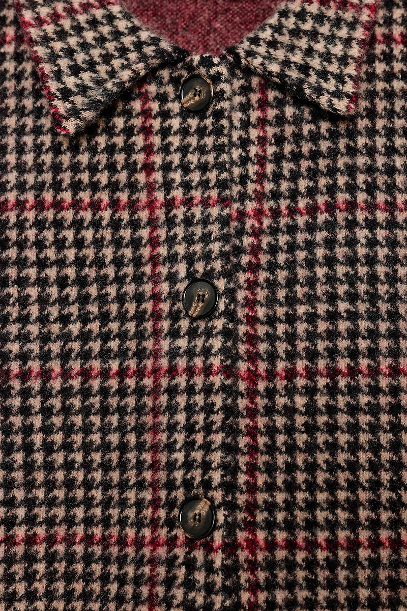 100% WOOL HOUNDSTOOTH COAT