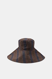 BONNET 100% LIN RAYÉ RÉVERSIBLE
