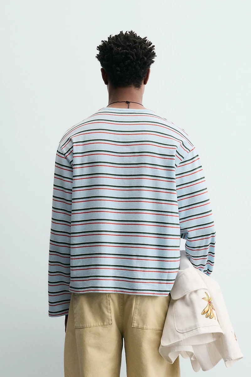 STRIPED JACQUARD T-SHIRT