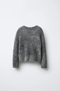 PULL EN MAILLE EFFET FOURRURE PAILLETTES