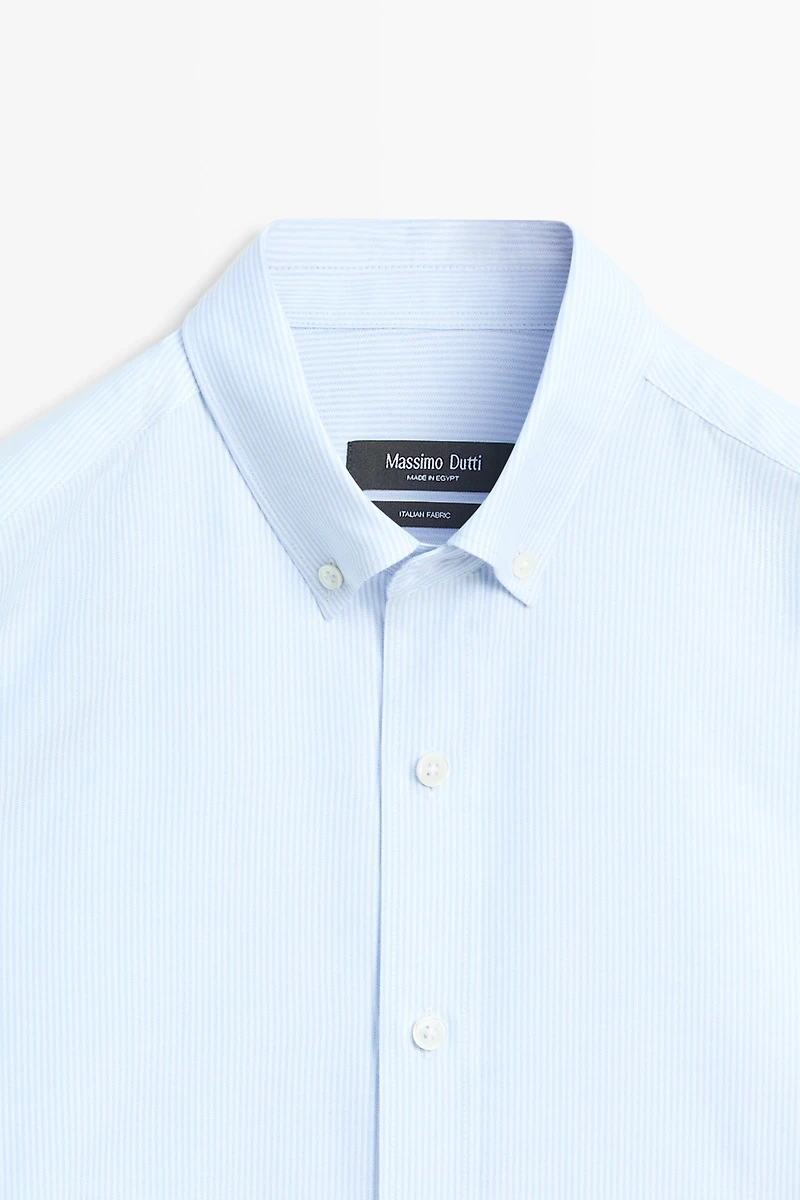 100% cotton regular fit striped shirt
