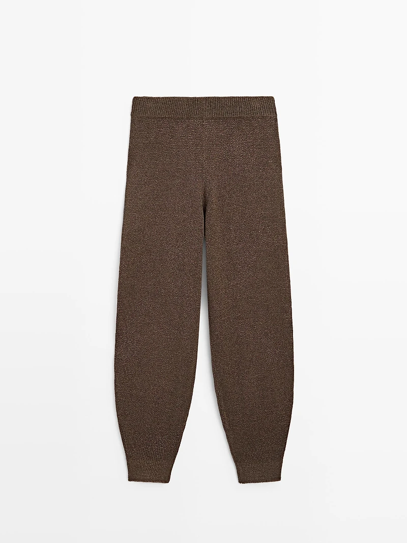 Total look balloon fit knit trousers