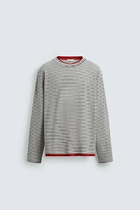 T-SHIRT À RAYURES EN CONTRASTE