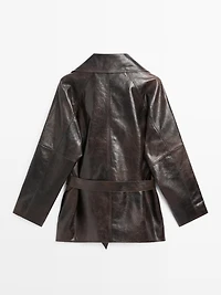 Nappa leather jacket with belt