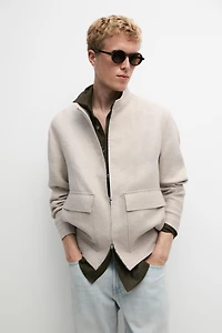 100% linen total look jacket with pockets