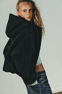 WATER REPELLENT WINDPROOF FAUX FUR HOODIE PUFFER JACKET