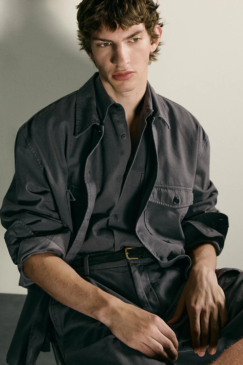 RELAXED FIT WASHED OVERSHIRT