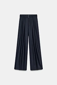 PINSTRIPE BELTED PANTS ZW COLLECTION
