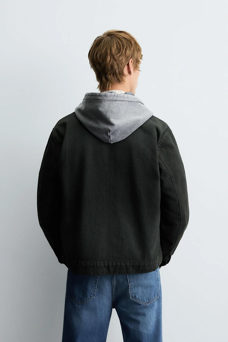DENIM ZIP-UP OVERSHIRT