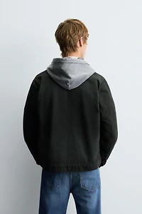 DENIM ZIP-UP OVERSHIRT