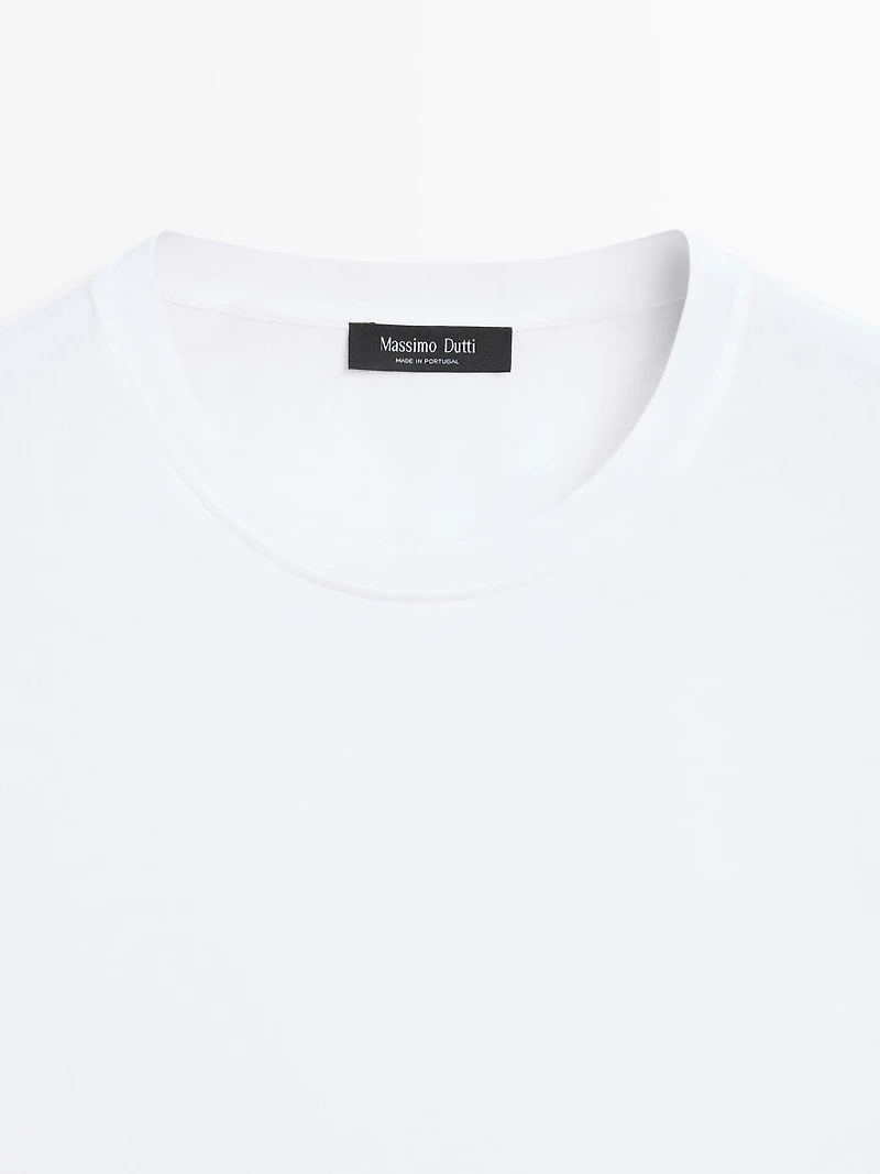 T-shirt en maille 100 % coton à manches courtes