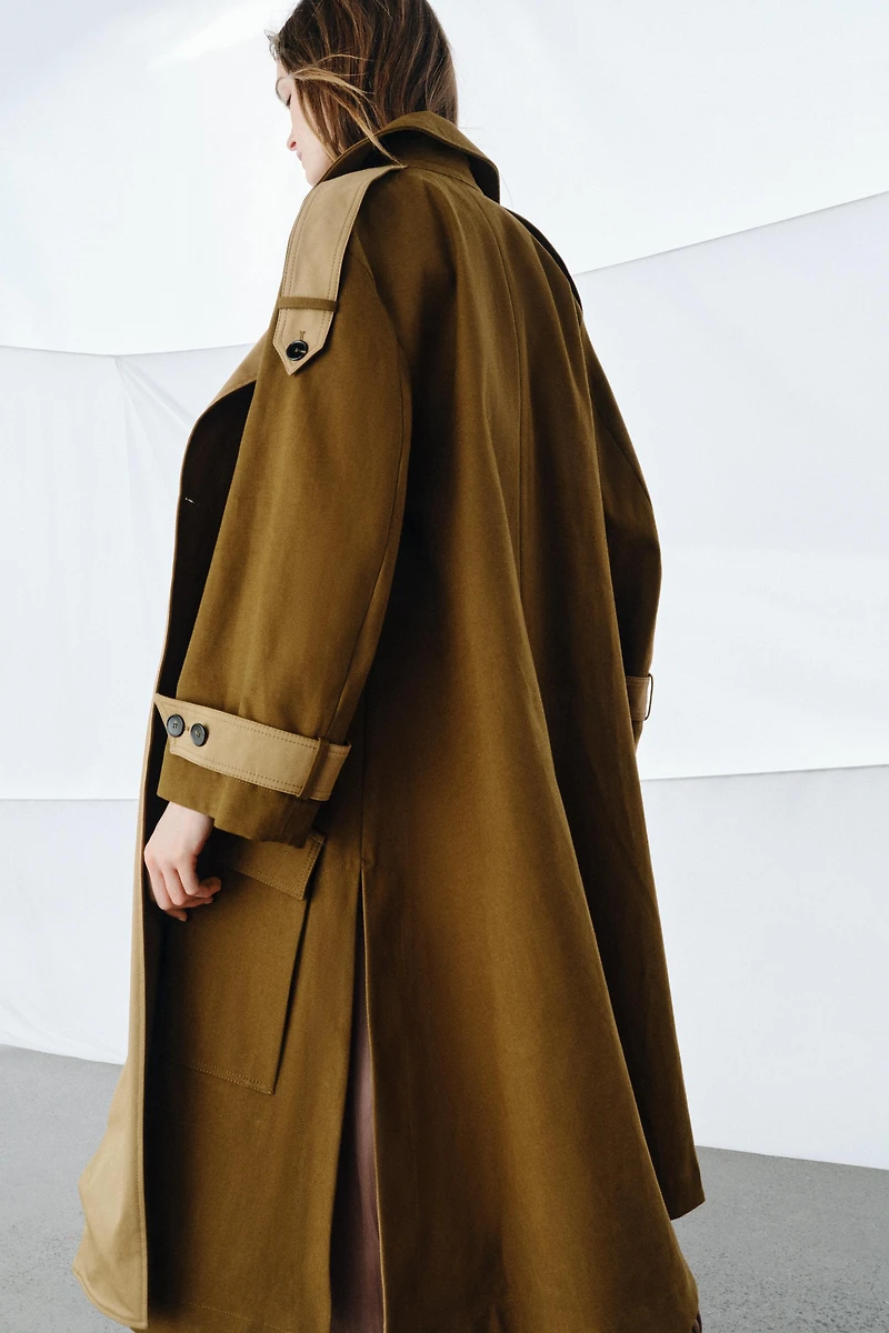 ZW COLLECTION COMBINED LONG TRENCH COAT
