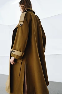 ZW COLLECTION COMBINED LONG TRENCH COAT