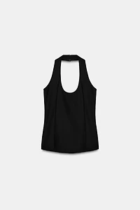 CREPE HALTER TOP