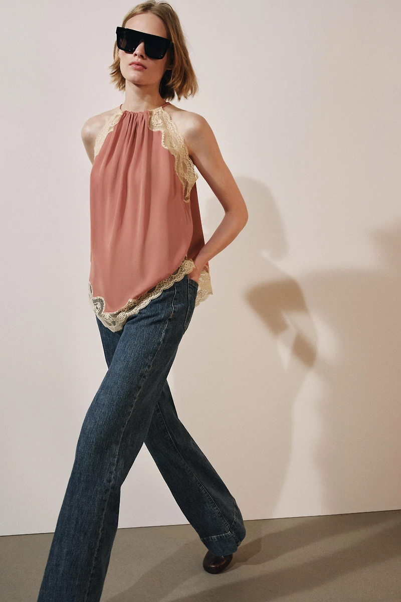 ZW COLLECTION LACE HALTER TOP