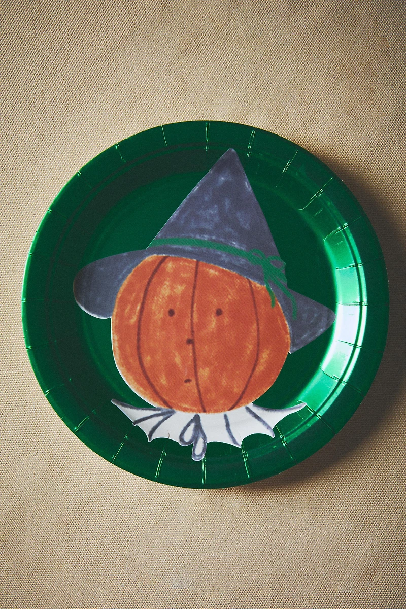 SET OF CHILDREN'S HALLOWEEN PAPER PLATES (SET OF 12)