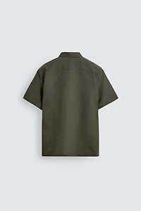 REGULAR FIT LINEN-COTTON SHIRT