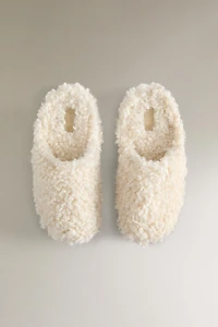 FAUX SHEARLING MULE SLIPPERS