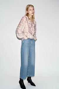 Z.08 WIDE LEG CROPPED BELTED JEANS