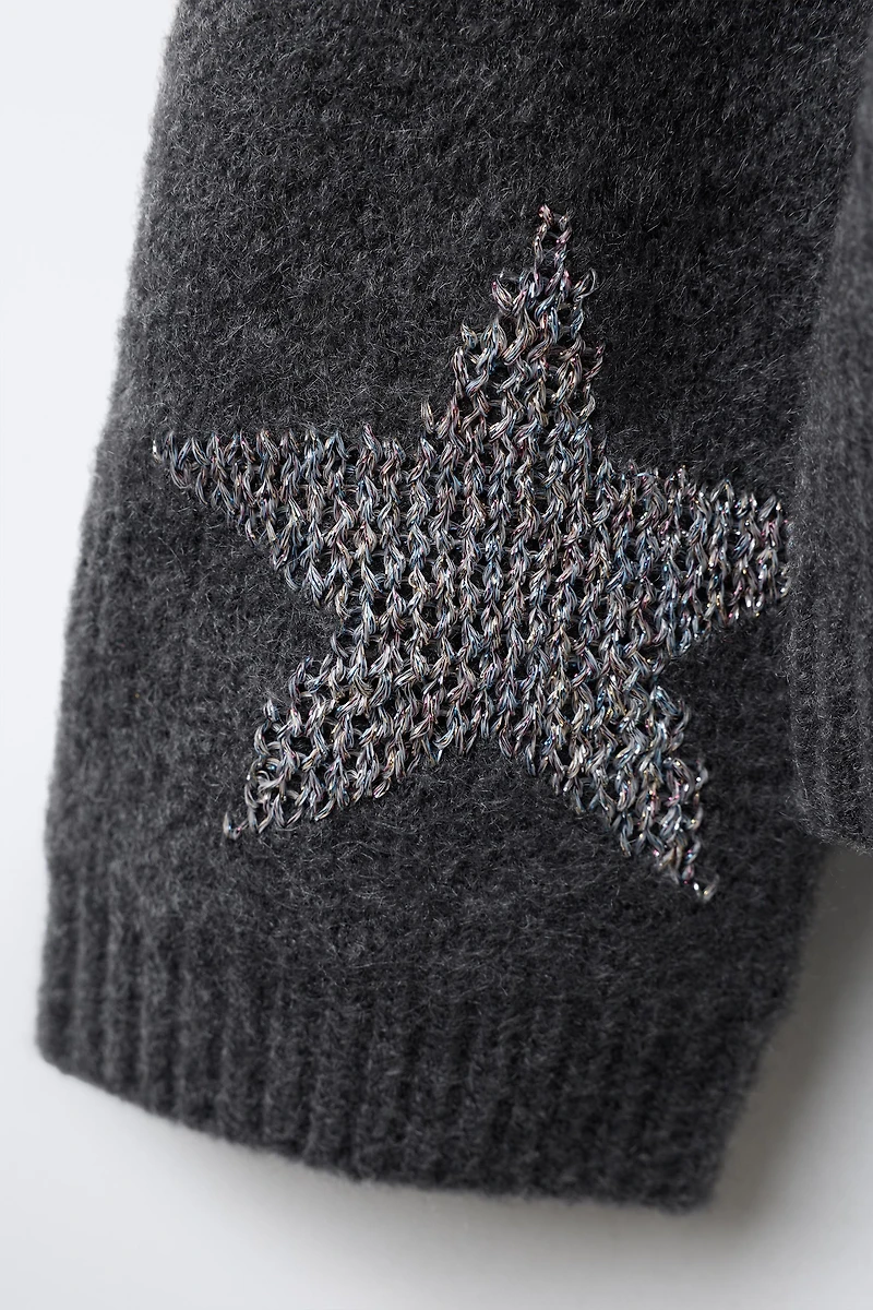 SPARKLY STAR KNIT SWEATER