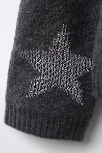 SPARKLY STAR KNIT SWEATER