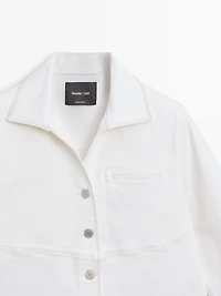 Denim jacket with contrast seam