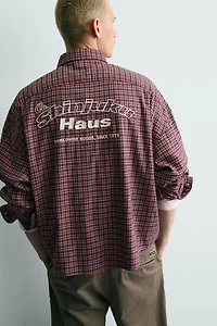 EMBROIDERED PLAID FLANNEL SHIRT