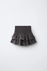 SEQUIN RUFFLE SKORT