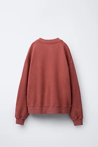 WASHED EFFECT SWEATSHIRT WITH SHINE STARS