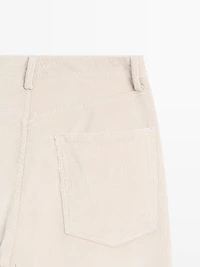 Relaxed fit corduroy denim-effect trousers