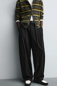 BALLOON PLEATED BELTED PANTS
