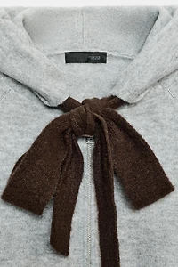 DRAWSTRING KNIT HOODIE JACKET