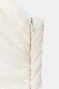 COMBINATION TULLE MINI DRESS