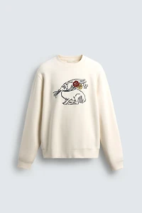 EMBROIDERED RABBIT SWEATSHIRT