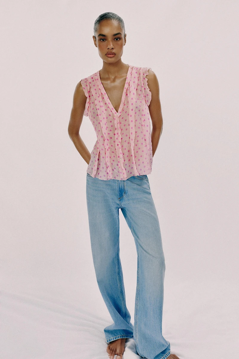 BLOUSE IMPRIMÉE À POIS