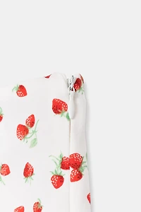 STRAWBERRY PRINT CAPRI PANTS