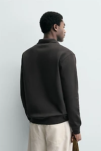 INTERLOCK POLO SWEATSHIRT