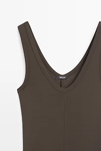 Midi dress with central seam detail